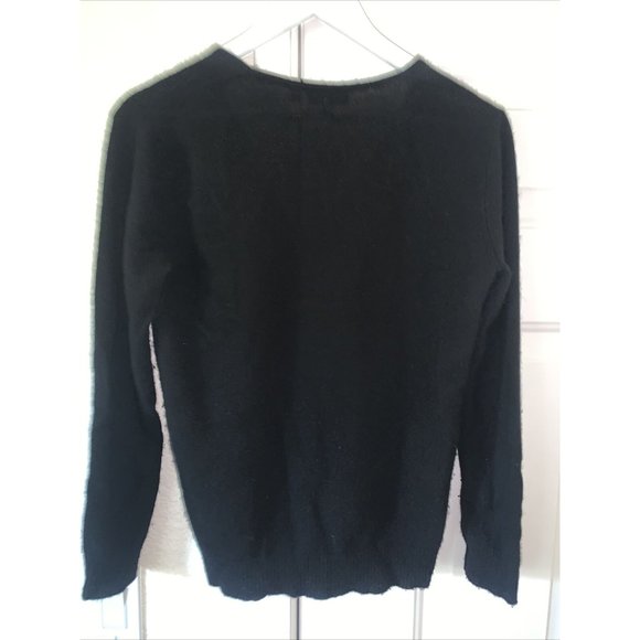 Theory Women's Black Cashmere V-Neck Long Sleeve Sweater Size Small - Picture 6 of 8